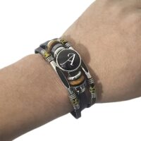 Szklany Charms z literką Bransoletka