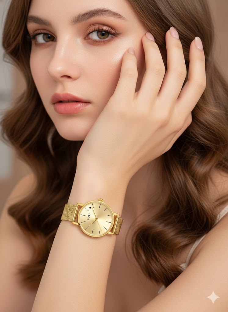 Zegarek damski złoty - obrazek 2