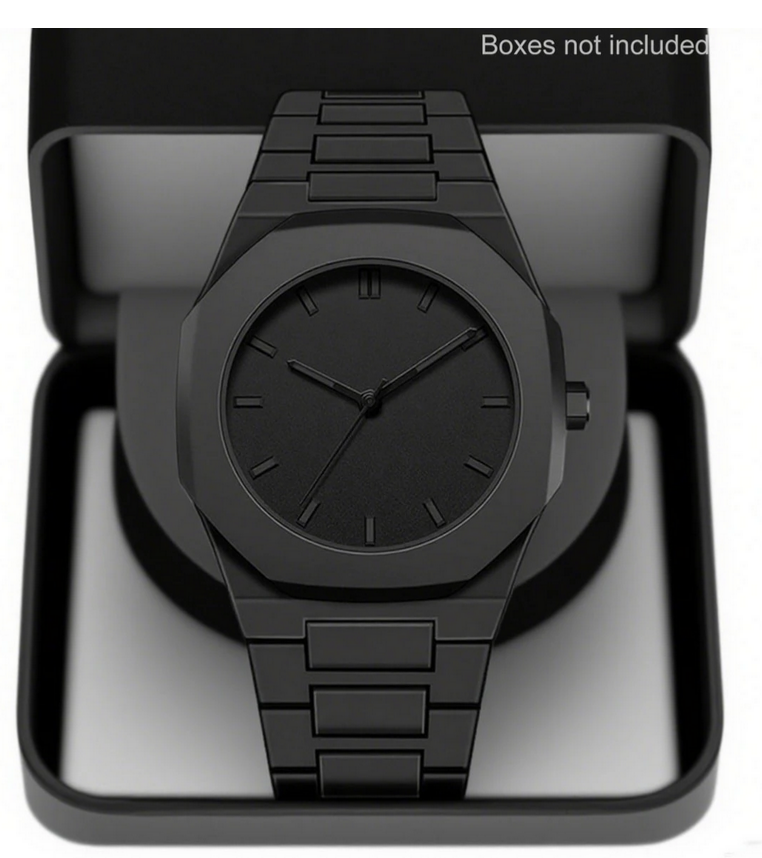 Unisexowy zegarek kwarcowy z czarnym gumowym paskiem